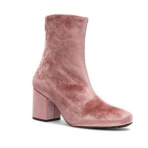 Free People Velvet Cecile Bootie in Rose Boots